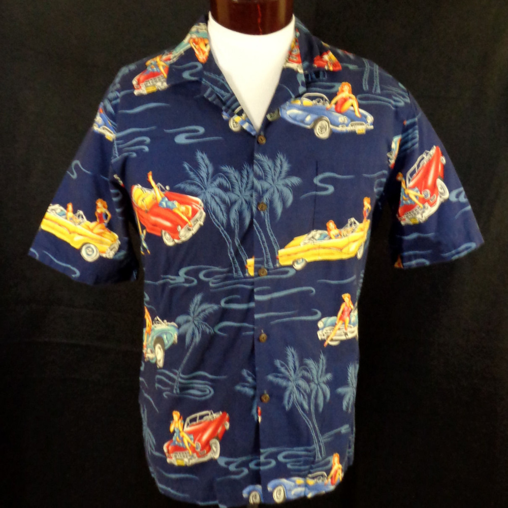 Vintage Pacific Legend Pin-Up Sport Hawaiian Shirt